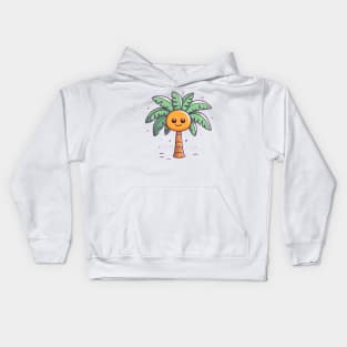 Cute Palm Tree cartoon, kids design Kids Hoodie